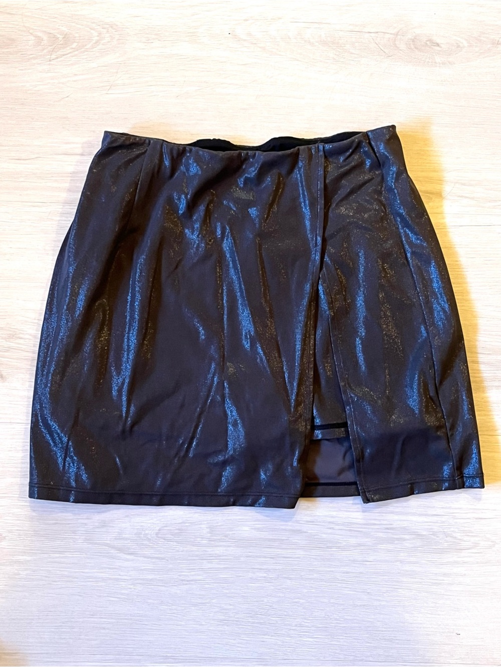 Halara Women's Black Shimmer High Slit Mini Skort Size S